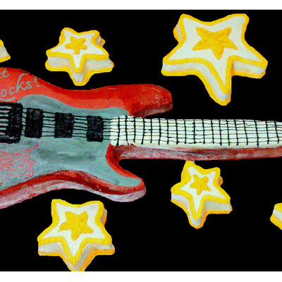 School Rocks: Star And Guitar Cake