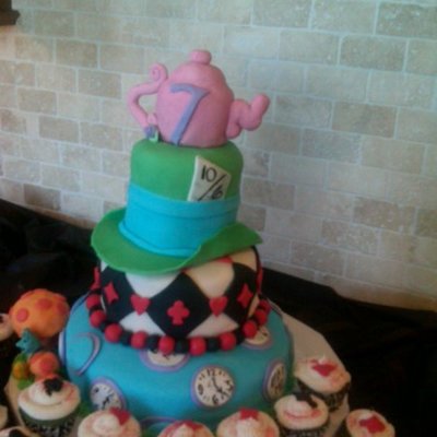 Alice Themed Birthday Cake