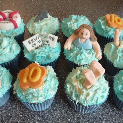 Swimming Themed Cupcakes