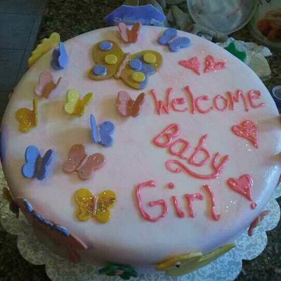 Baby Girl Shower Cake