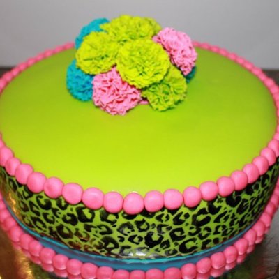 Neon Leopard Print Cake!!