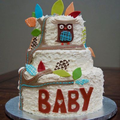 Owl Baby Shower Cake