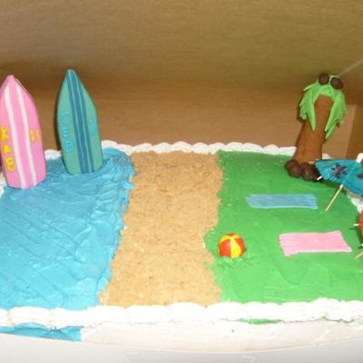 Beach Cake W/ Surf Boards