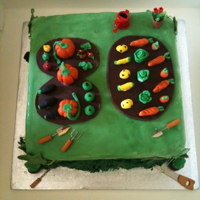 Gardening Vegetable Patch 80 Cake