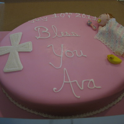 Baby Girl Baptism Cake