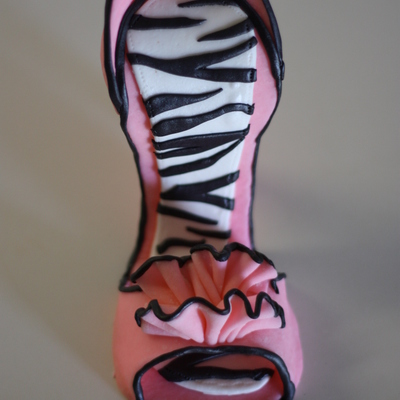 Pink Zebra High Heel Shoe
