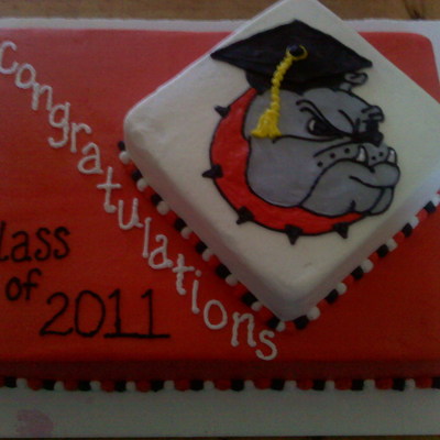 Bulldog Graduation Cake