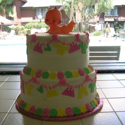 Baby Shower Clothesline Cake