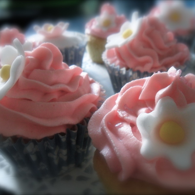 Pink Flower Cupcakes