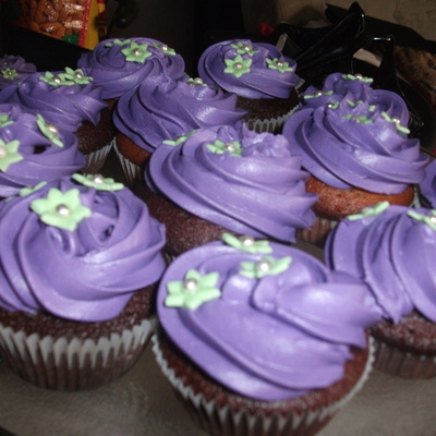 Aubergine And Green Wedding Cupcakes
