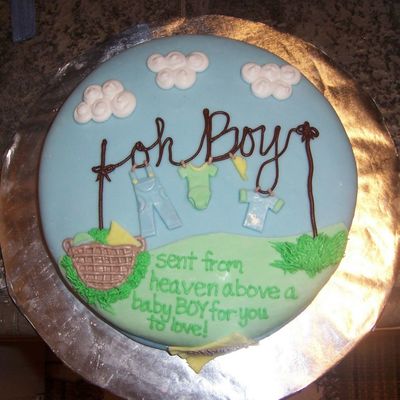 "oh Boy" Baby Shower Cake