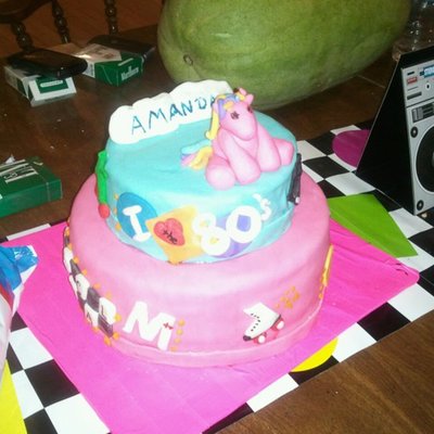 I Love The 80's Birthday Cake