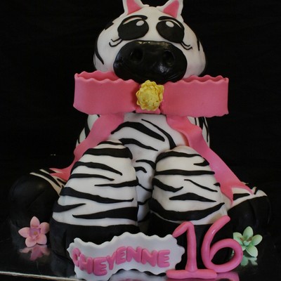 3D Stuffed Zebra For 16Th Bday Bash!