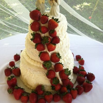 Strawberry Wedding Cake 3 Tier