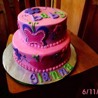 Butterfly Baby Shower Cake