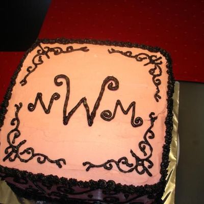 Pink W/black Scrolls