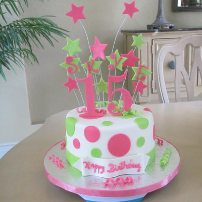 Pink And Lime Green 15Th Bday