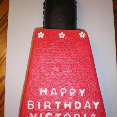 Red Fingernail Polish Birthday Cake