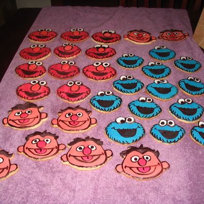 Elmo, Cookie Monster And Ernie Cookies