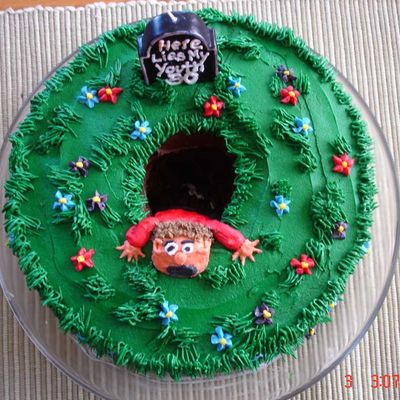 30Th Birthday Over The Hill Tombstone Grave Cake