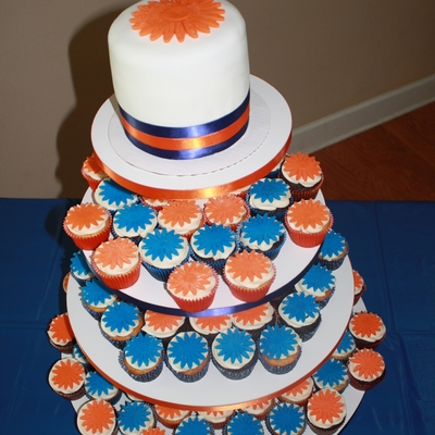 Graduation Cupcake Tower And 6 Inch Topper.