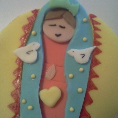 Virgen Mary Baptismal Cupcake Topper~
