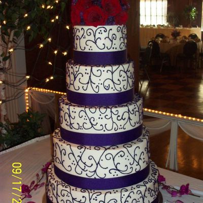 Italian Nut Wedding Cake With Ganache Filling/ Red Hat Society