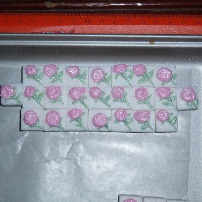 Pink Rose Decorated Sugar Cubes