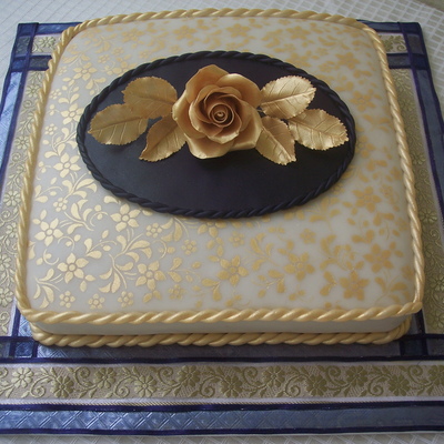 Golden Anniversary Cake