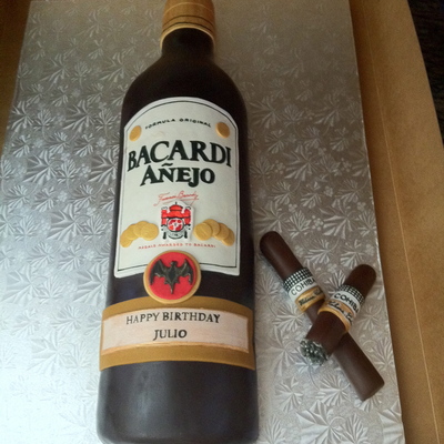 Bacardo Bottle Cake With Cigars