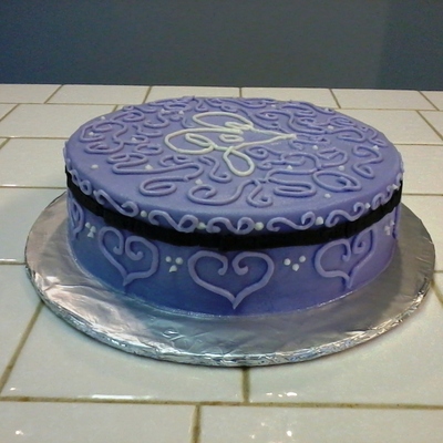 Purple Crazy Swirls Love Cake