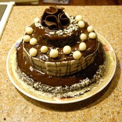 Ganache Cake With Chocolate Modelling Paste
