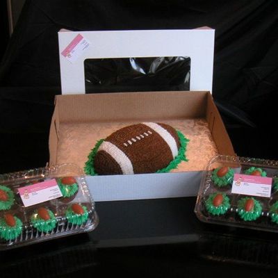 Football With Matching Cupcakes