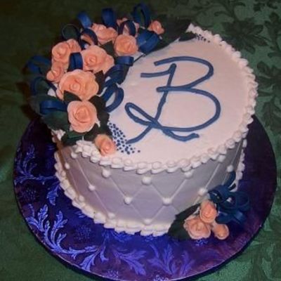 Neopolitan 3 Layer Buttercream With Gumpaste Roses And Ribbons