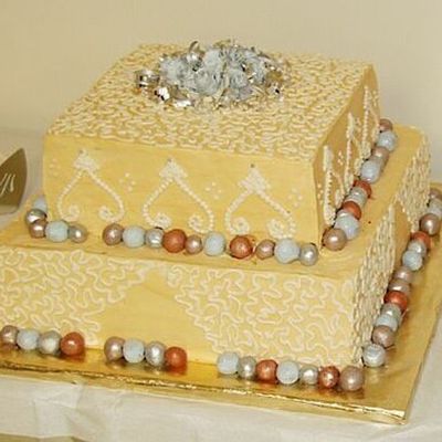 Two Tier Buttercream With Fondant Decorations