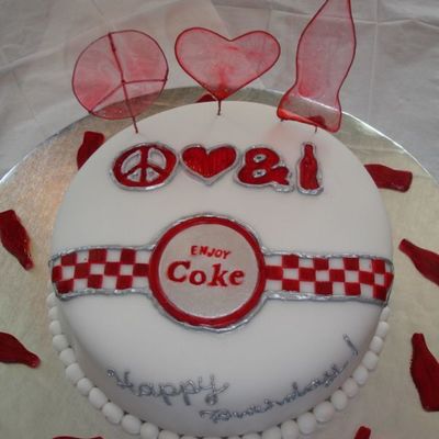 Peace, Love & Coke Birthday Cake