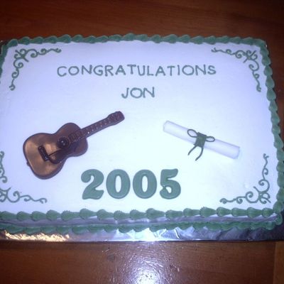 Graduation Cake With Guitar