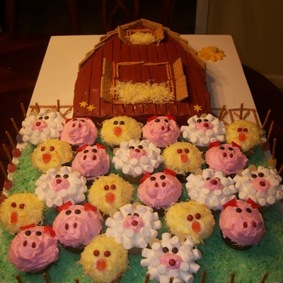 Barn Yard Animals And Barn