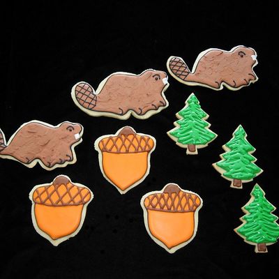 Beavers, Acorn & Pine Tree Cookies