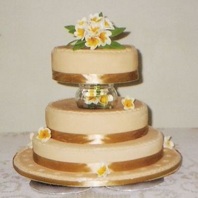 Frangipani Engagement Cake