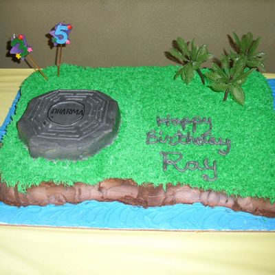 Tv Series Lost Cake With The Dharma Hatch On An Island