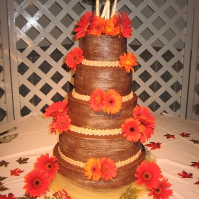 Fall Chocolate Wedding Cake