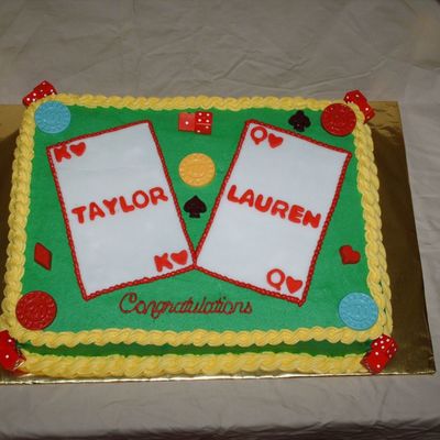 Vegas Engagement Cake