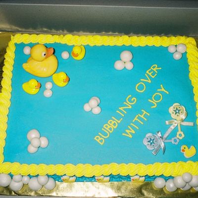 Baby Boy Rubber Ducky Shower Cake