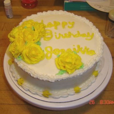 Yellow Roses For Birthday Cake