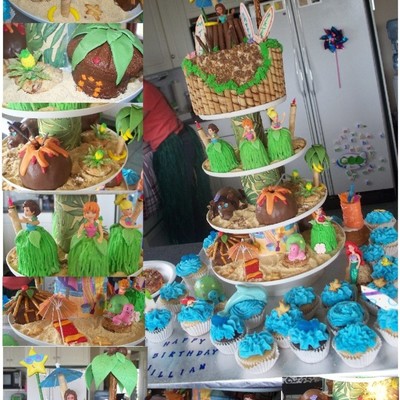 Luau Cake & Cupcakes