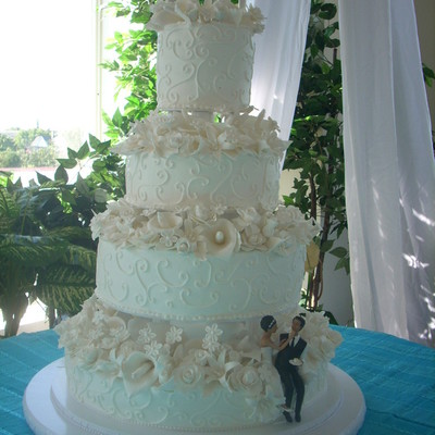 All White Wedding Cake