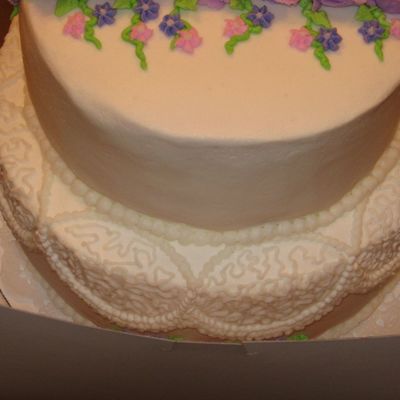 Purple Roses With Cornelli Lace