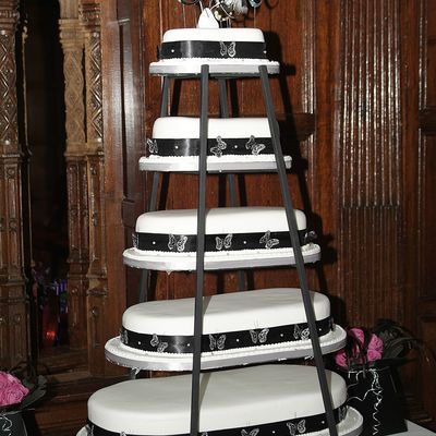 Butterfly Black And White Wedding Cake