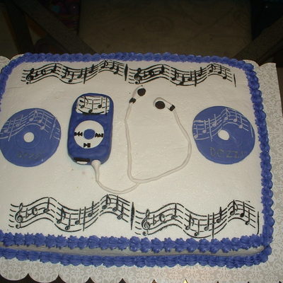 Ipod And Music Notes Cake